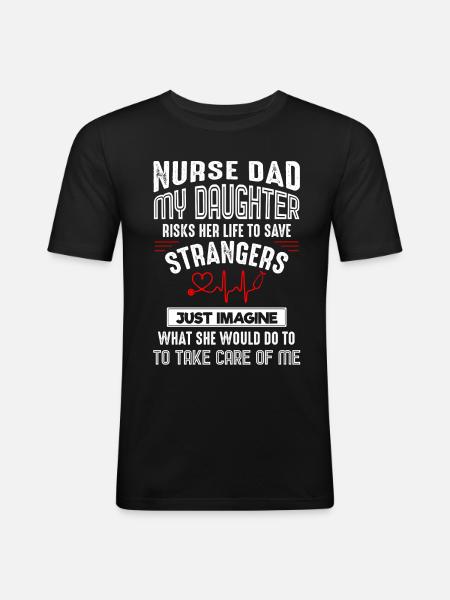 Nurse Papa Gift - Men's Slim Fit T-Shirt - black