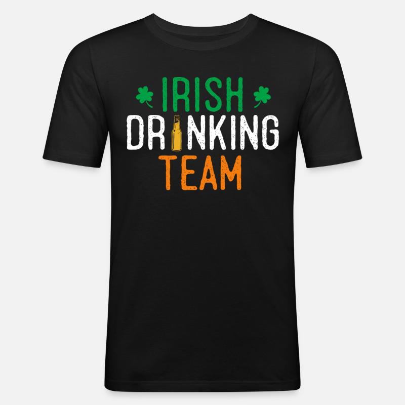 Irisches Trinkteam - Männer Slim Fit T-Shirt - Schwarz