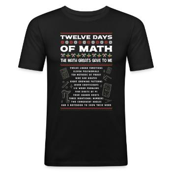 12 jours de mathématiques, notes en mathématiques - T-shirt près du corps Homme - noir - Devant - Nik (191cm)