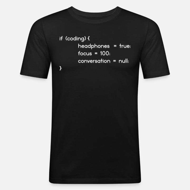 Casques, encodeurs, programmeurs codage - T-shirt près du corps Homme - noir