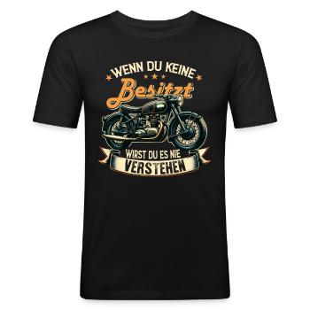 Simson-S51 Zwei Hände Enduro S51 - Männer Slim Fit T-Shirt - Schwarz - Vorne - Nik (191cm)