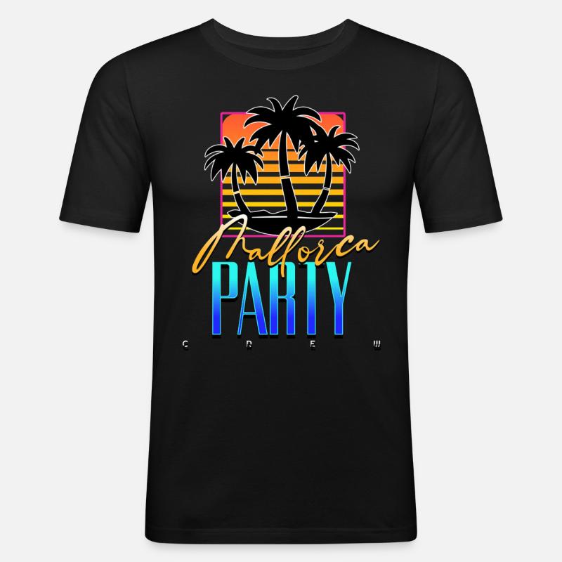 Mallorca Party Crew - Männer Slim Fit T-Shirt - Schwarz