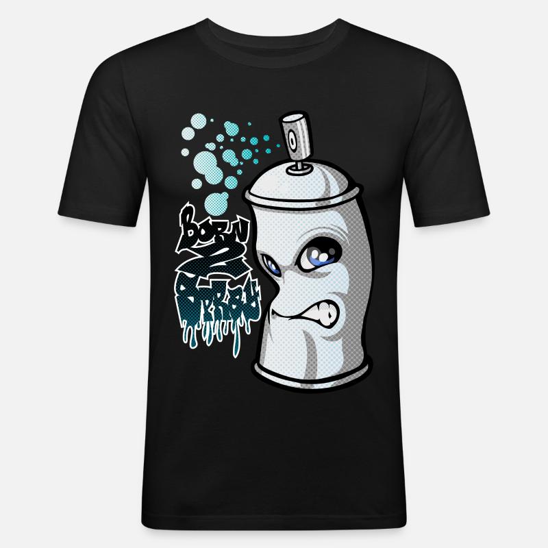Spray and graffiti - Männer Slim Fit T-Shirt - Schwarz