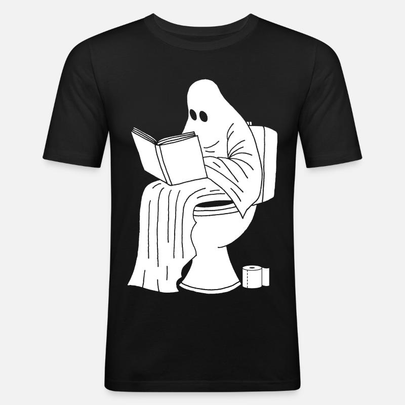 Die Geisterpause - Männer Slim Fit T-Shirt - Schwarz