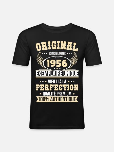 1956 – Unique example – Premium quality - Men's Slim Fit T-Shirt - black