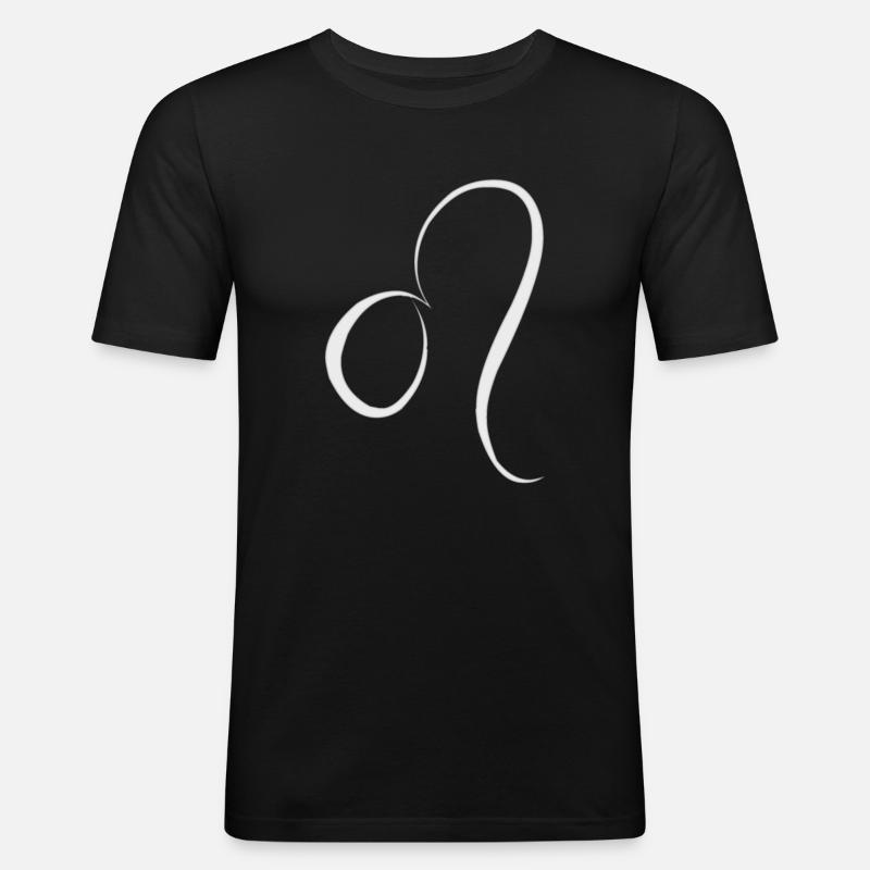Sternzeichen Löwe - Männer Slim Fit T-Shirt - Schwarz