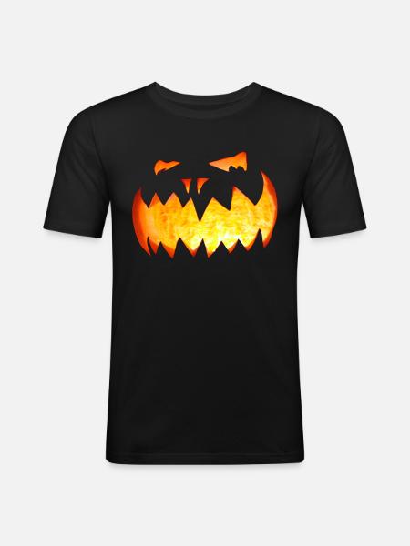 Halloween Pumpkin - Men's Slim Fit T-Shirt - black