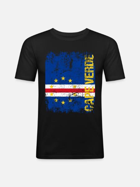 Cap-Vert - T-shirt près du corps Homme - noir