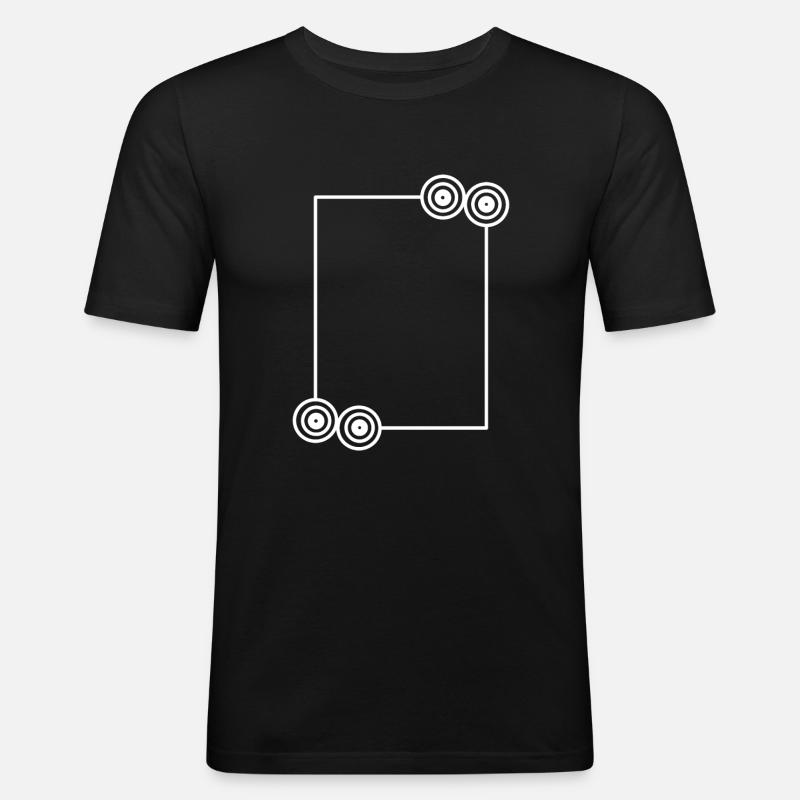 Elongated white frame basic text - Men's Slim Fit T-Shirt - black
