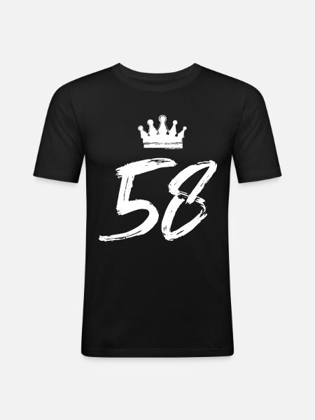 58 Couronne numérique - T-shirt près du corps Homme - noir