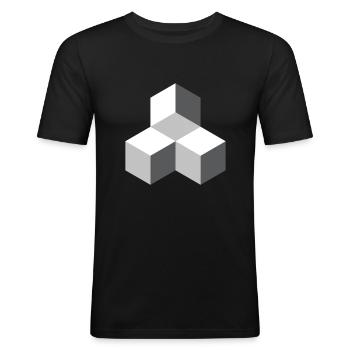 Optical Ilusion - Men's Slim Fit T-Shirt - black - Front - Nik (191cm)