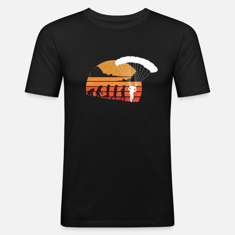 Evolution Of Skydiving Parachuting Skydiver - Men's Slim Fit T-Shirt - black