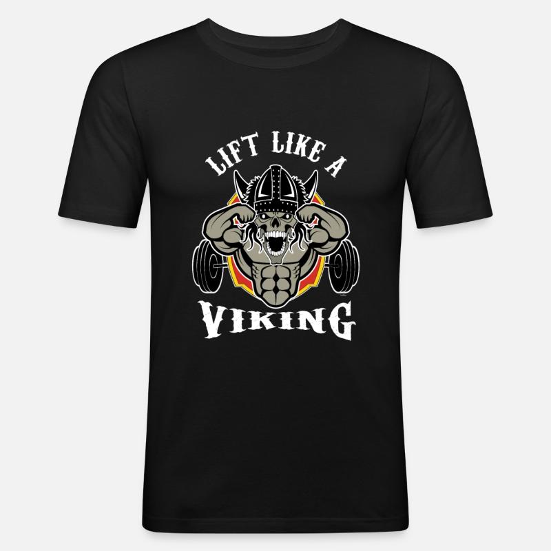 Bodybuilder-Turnhallen-Gewichtheben-Trainings-Eignung - Männer Slim Fit T-Shirt - Schwarz