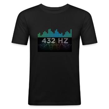 Solfeggio 432 HZ Sound Frequency Spiritual - Männer Slim Fit T-Shirt - Schwarz - Vorne - Nik (191cm)