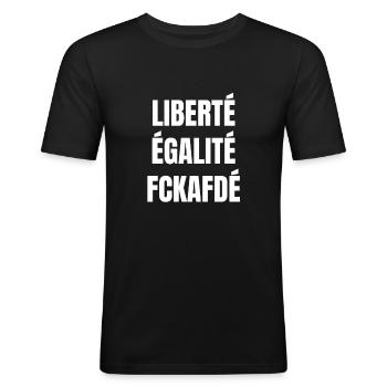 Libert Galit Fckafd - Männer Slim Fit T-Shirt - Schwarz - Vorne - Nik (191cm)