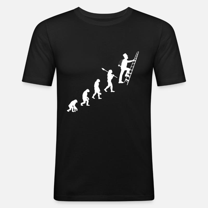 Schornsteinfeger Glück Evolution Geschenk - Männer Slim Fit T-Shirt - Schwarz