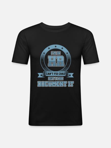 Human Resource Manager Employees Management - Men's Slim Fit T-Shirt - black