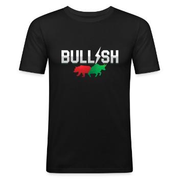 Bullish Bear Bull Bourse des investisseurs - T-shirt près du corps Homme - noir - Devant - Nik (191cm)