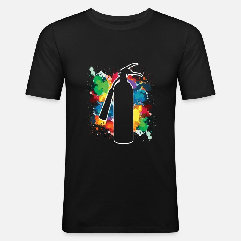 Fire Extinguisher Spray Paintings Graffiti - Men's Slim Fit T-Shirt - black