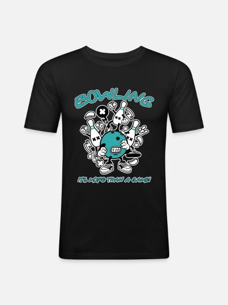 Bowling, c'est plus qu'un jeu - T-shirt près du corps Homme - noir