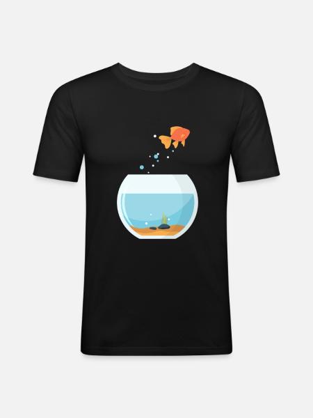 Aquarium Aquarist Fish Marine Gift - Men's Slim Fit T-Shirt - black