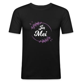 Ja Mei Bayern bayrisch bayrische - Männer Slim Fit T-Shirt - Schwarz - Vorne - Nik (191cm)