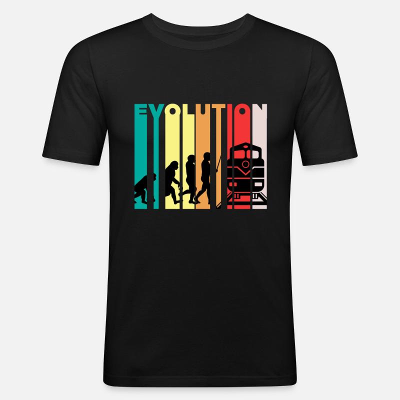 Evolution Of Train Driver Gift - Men's Slim Fit T-Shirt - black