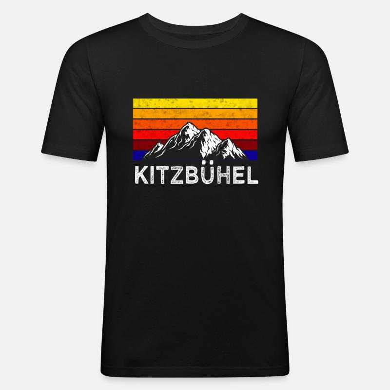 Kitzbühel - Männer Slim Fit T-Shirt - Schwarz