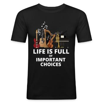 Musical life is full of instruments - Men's Slim Fit T-Shirt - black - Front - Nik (191cm)