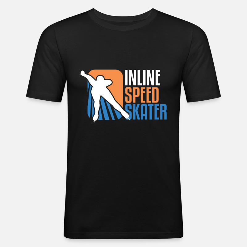 Inline Speed Skater Rollschuhe Rollschuhfahren - Männer Slim Fit T-Shirt - Schwarz