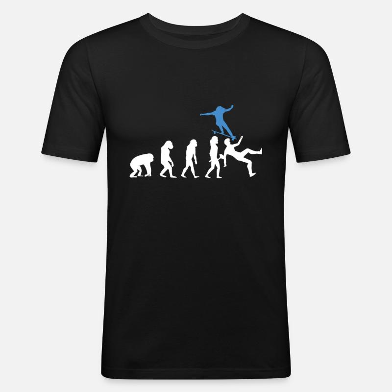 Skateboarder Evolution Skateboard Skateboarding - Männer Slim Fit T-Shirt - Schwarz