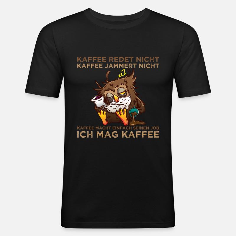Ich mag Kaffee - Männer Slim Fit T-Shirt - Schwarz