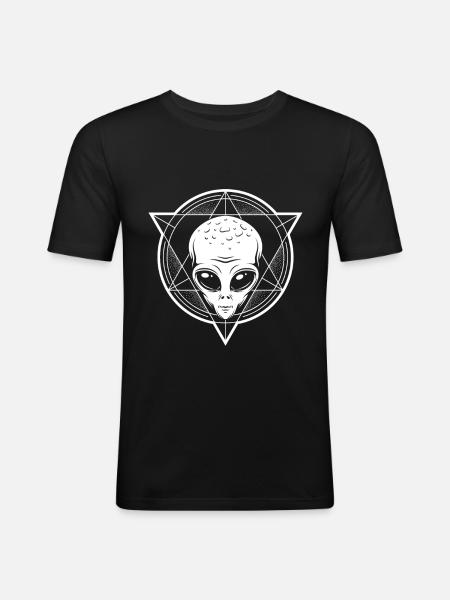 Alien Triangle Aliens UFO Believer Illuminati Gift - Men's Slim Fit T-Shirt - black