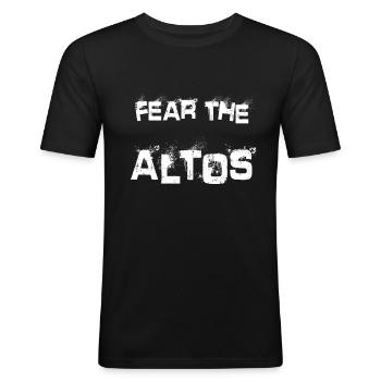 Fear The Altos Choir Singer Choral Music Chorus - T-shirt près du corps Homme - noir - Devant - Nik (191cm)