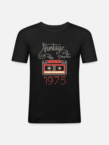 1975 Year of construction - Men's Slim Fit T-Shirt - black