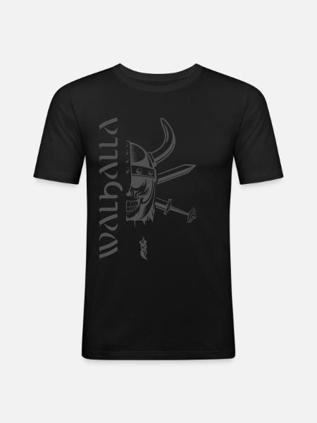 Valhalla Viking Vikings Bjoern Eisenseite - Männer Slim Fit T-Shirt - Schwarz