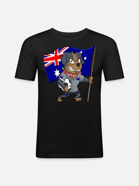 Australian Fan Dog - Men's Slim Fit T-Shirt - black