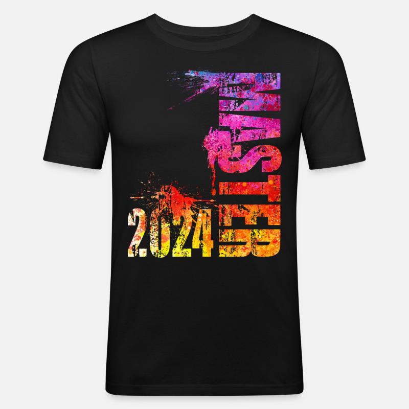 Master 2024 - Männer Slim Fit T-Shirt - Schwarz