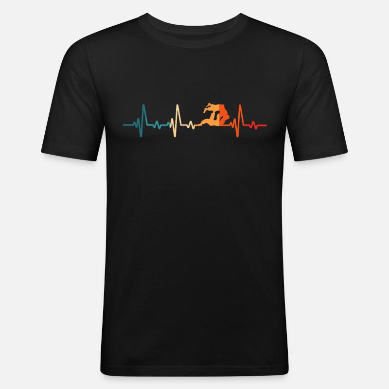 Jiu-Jitsu Herzschlag Jiu jitsu - Männer Slim Fit T-Shirt - Schwarz