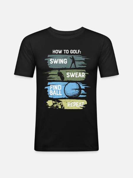 How To Golf Funny - Men's Slim Fit T-Shirt - black