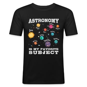 Astronomy is my favorite subject, Solar System - Men's Slim Fit T-Shirt - black - Front - Nik (191cm)