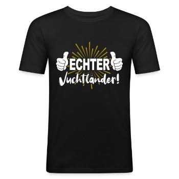 Vuchtländer Vogtländer Vogtland Geschenk - Männer Slim Fit T-Shirt - Schwarz - Vorne - Nik (191cm)