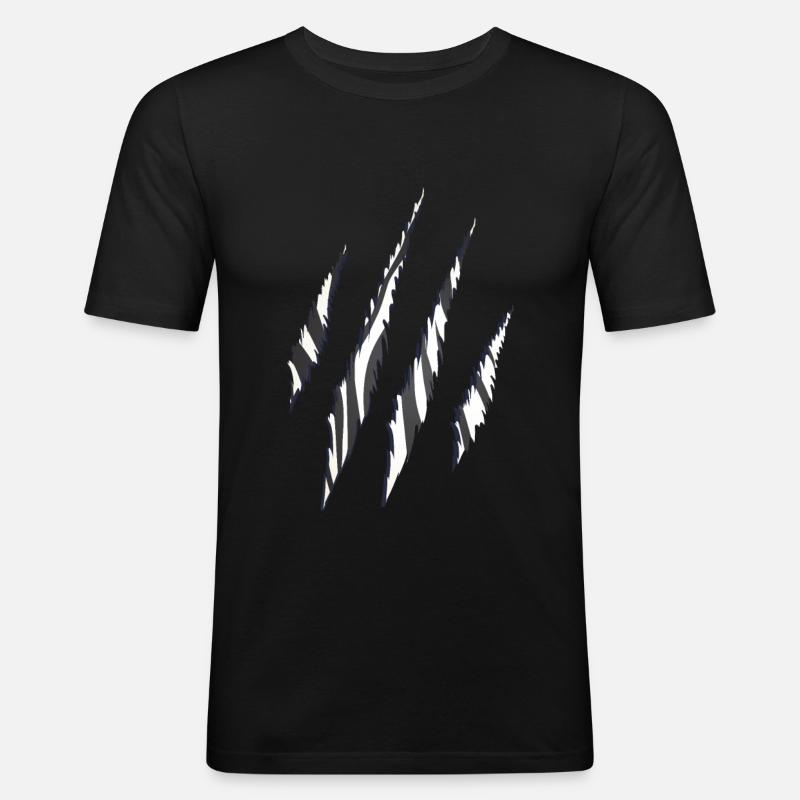 Zebra Zebramuster Krallen Muster - Männer Slim Fit T-Shirt - Schwarz