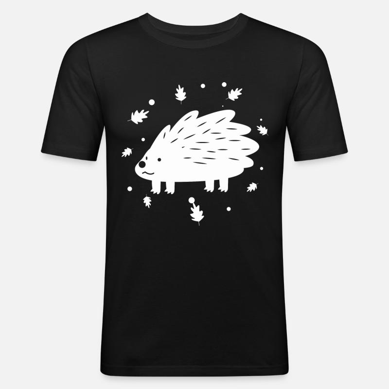 Igel - Männer Slim Fit T-Shirt - Schwarz