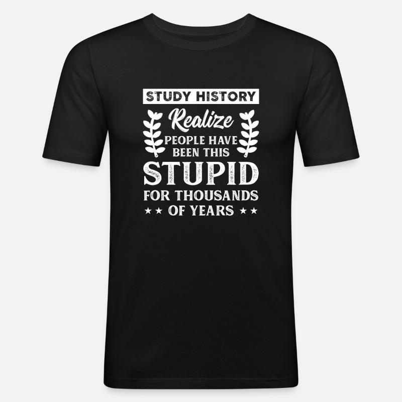 Historielærer ElevHistoriker Gave - Herre Slim Fit T-Shirt - sort
