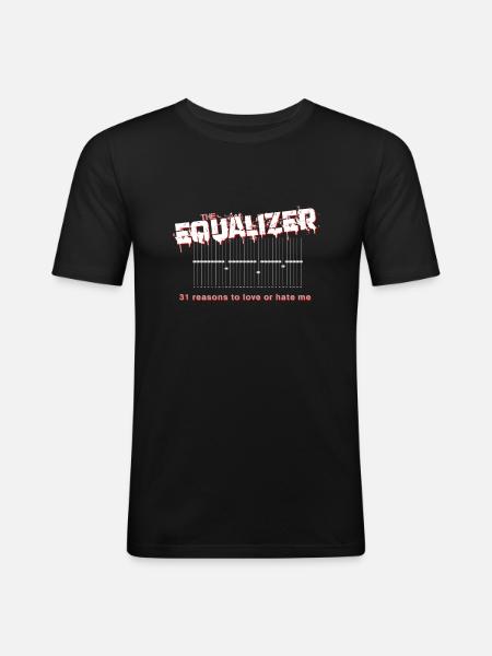 The Equalizer: Klangverbesserung als Statement - Männer Slim Fit T-Shirt - Schwarz