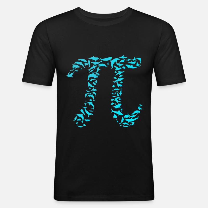 Pi - Männer Slim Fit T-Shirt - Schwarz