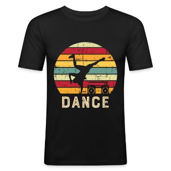 Breakdance Bboy Musik Tanzen - Männer Slim Fit T-Shirt - Schwarz - Vorne - Nik (191cm)