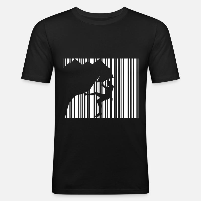 Klettern - Männer Slim Fit T-Shirt - Schwarz