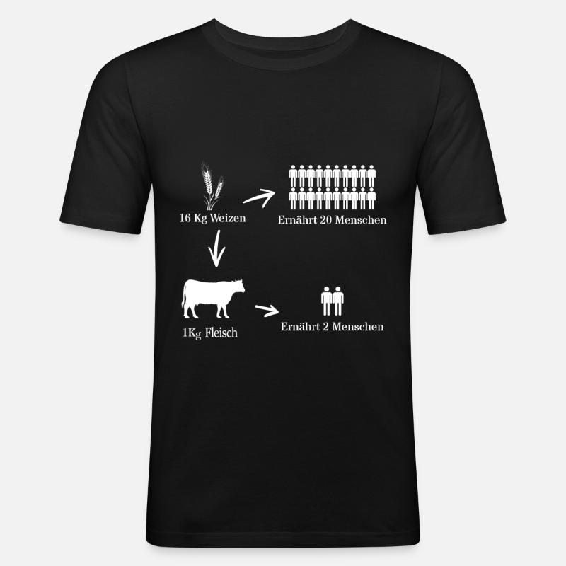Vegan - Männer Slim Fit T-Shirt - Schwarz